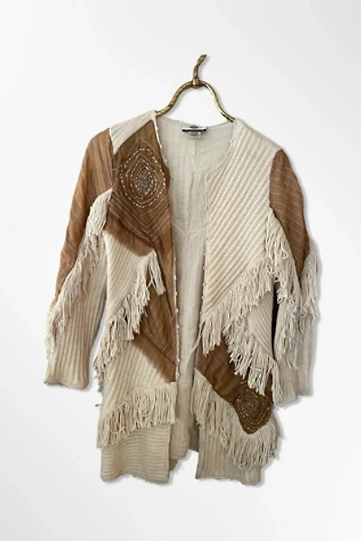 1980s Stitched Fringe Cardigan Sweater Selected By Ritual Vintage