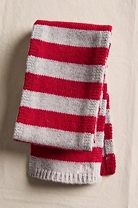 Damson Madder Striped Skinny Scarf