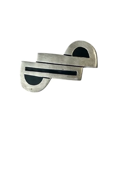 Vintage Silver Inlaid Brooch Selected By Ankh By Racquel