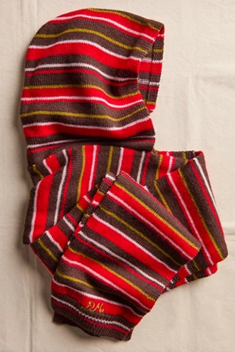 Damson Madder Stripe Hood Scarf