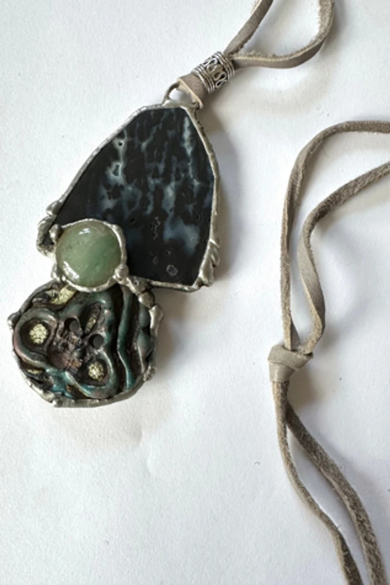 Vintage 1970s Artisan Pendant Hand Made Necklace Selected by Cherry