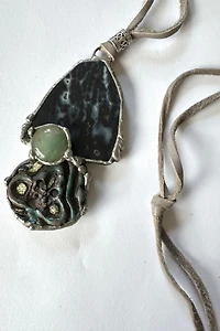 Vintage 1970s Artisan Pendant Hand Made Necklace Selected by Cherry