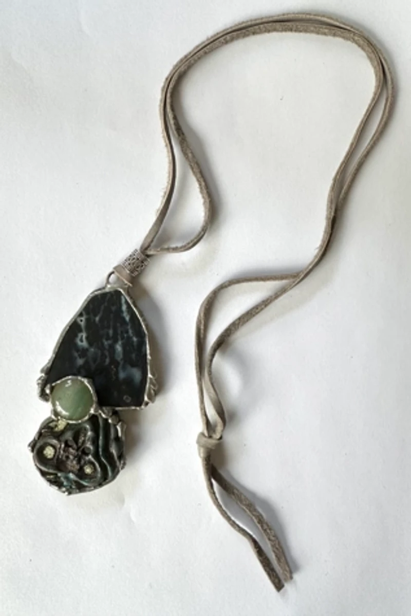 Vintage 1970s Artisan Pendant Hand Made Necklace Selected by Cherry