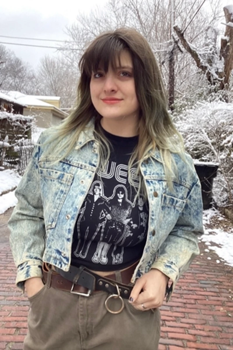 Vintage 1980s Hand Painted Acid Wash Denim Jacket Selected by Cherry