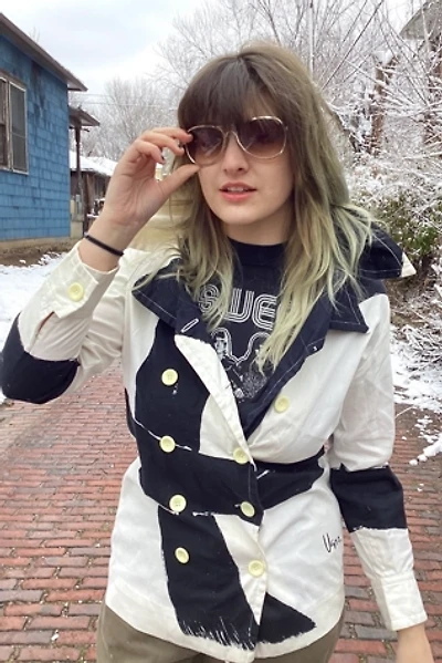 Vintage 1975 Op Art Print Cotton Jacket Selected by Cherry