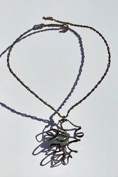 Vintage 1980s Artisan Wire Necklace with Marble Pendant Selected by Cherry
