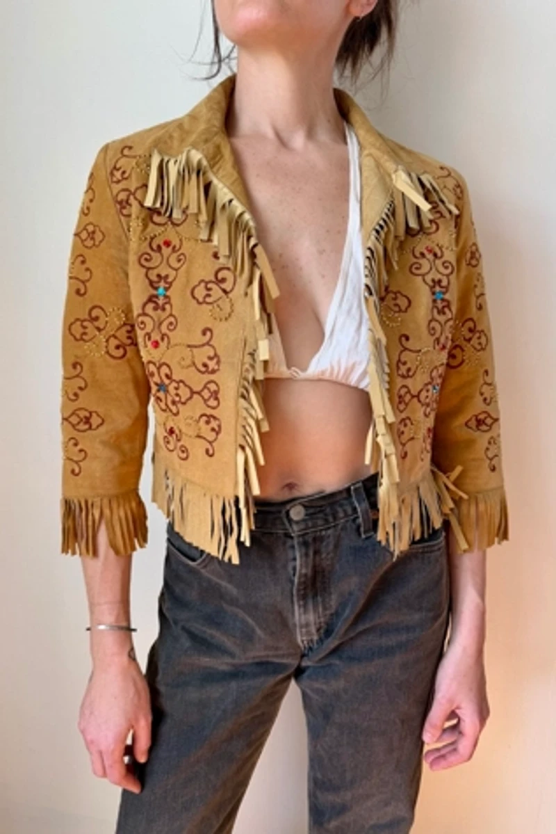 Y2k Rhinestone Fringe Jacket Selected by Wax Plant