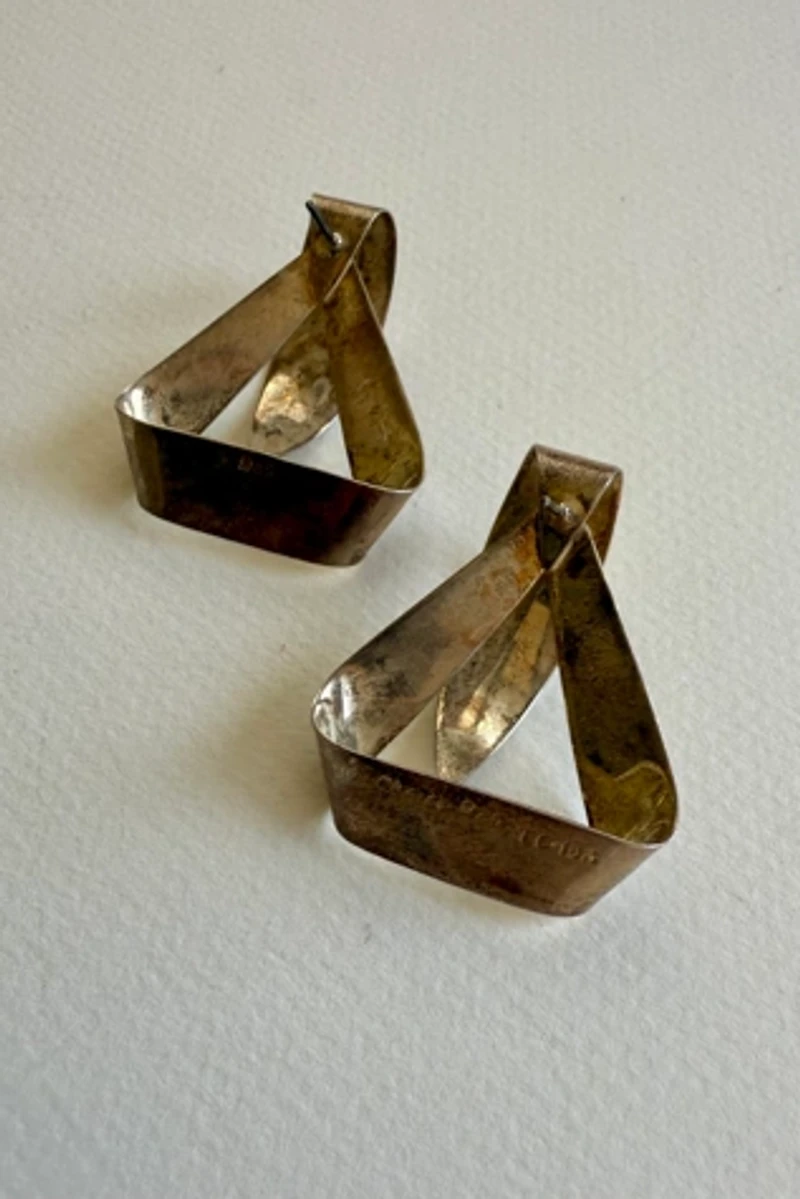 Sterling Silver Abstract Earrings Selected by Wax Plant