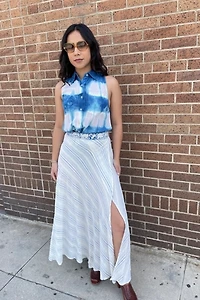 Silk Tie Dye Indigo Blouse Selected by FernMercantile