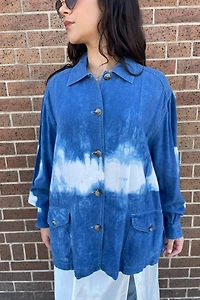 Silk Tie Dye Indigo Shibori Jacket Selected by FernMercantile