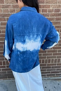 Silk Tie Dye Indigo Shibori Jacket Selected by FernMercantile