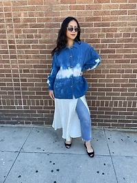 Silk Tie Dye Indigo Shibori Jacket Selected by FernMercantile