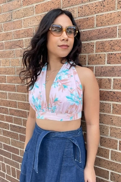 Vintage 1990's Alley Cat Floral Halter Selected by FernMercantile