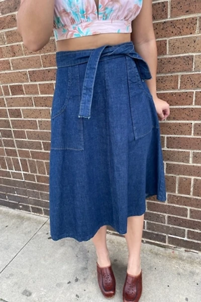 Vintage 1970's Denim Wrap Skirt Selected by FernMercantile