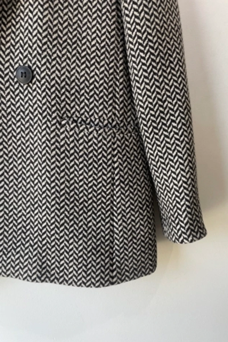 Anine Bing Black and White Chevron Jacket Selected by The Curatorial Dept.