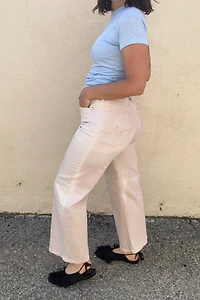 AG Jeans Pink and White Denim Trousers Selected by The Curatorial Dept.