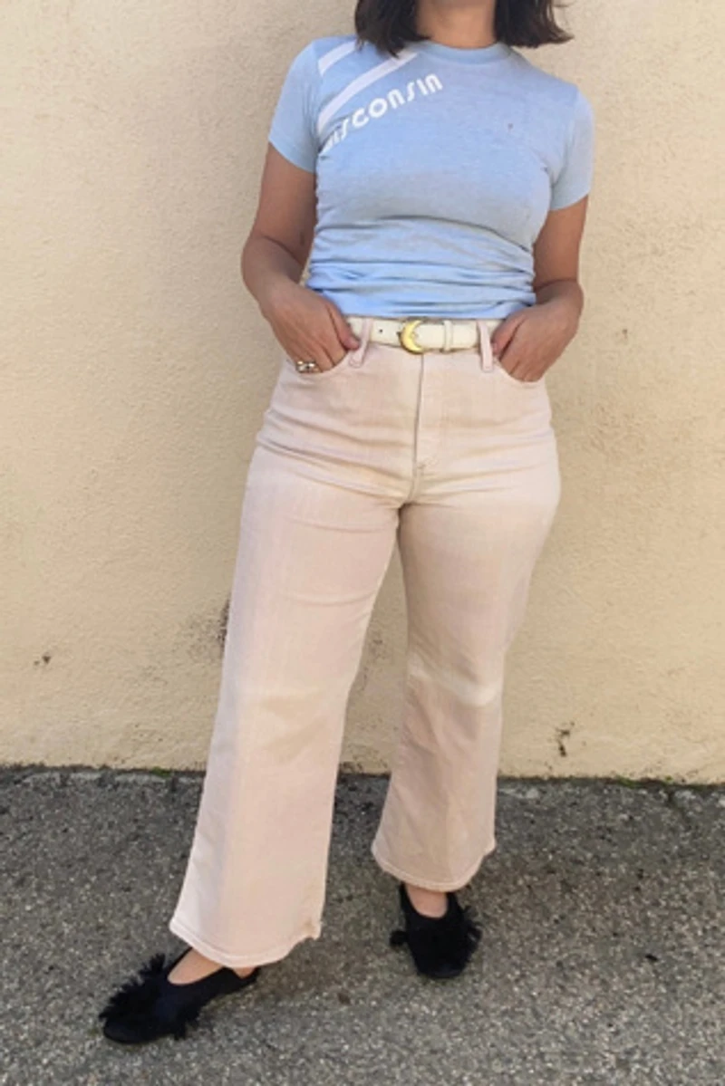 AG Jeans Pink and White Denim Trousers Selected by The Curatorial Dept.