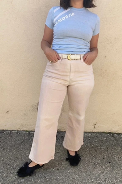 AG Jeans Pink and White Denim Trousers Selected by The Curatorial Dept.