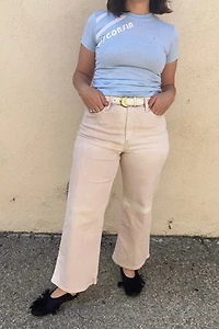 AG Jeans Pink and White Denim Trousers Selected by The Curatorial Dept.