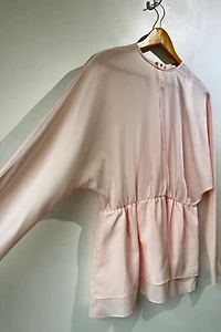 Tome Ballerina Pink Polyester Peplum Top Selected by The Curatorial Dept.