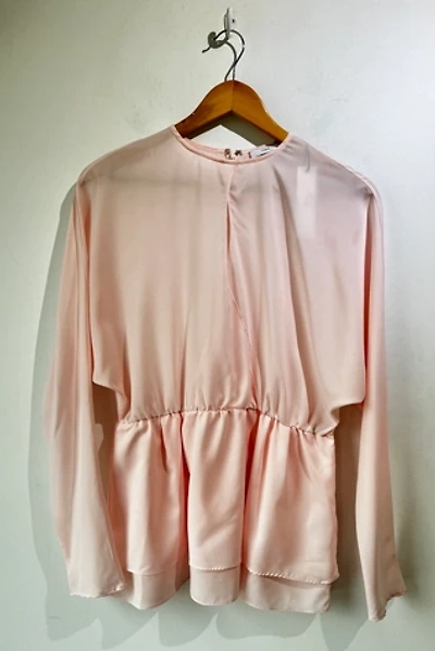 Tome Ballerina Pink Polyester Peplum Top Selected by The Curatorial Dept.