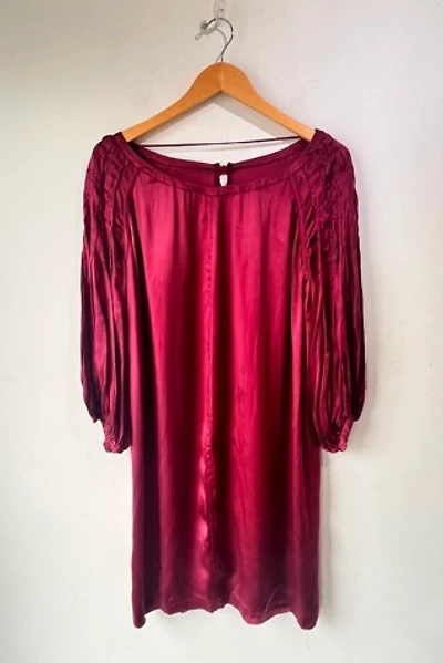 Prada Garnet Red Silk Gathered Sleeve Dress Selected by The Curatorial Dept.
