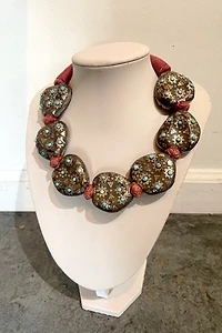 Silver and Turquoise Himalayan Woven Necklace Selected by The Curatorial Dept.