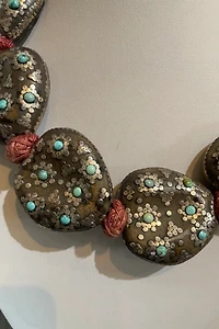 Silver and Turquoise Himalayan Woven Necklace Selected by The Curatorial Dept.