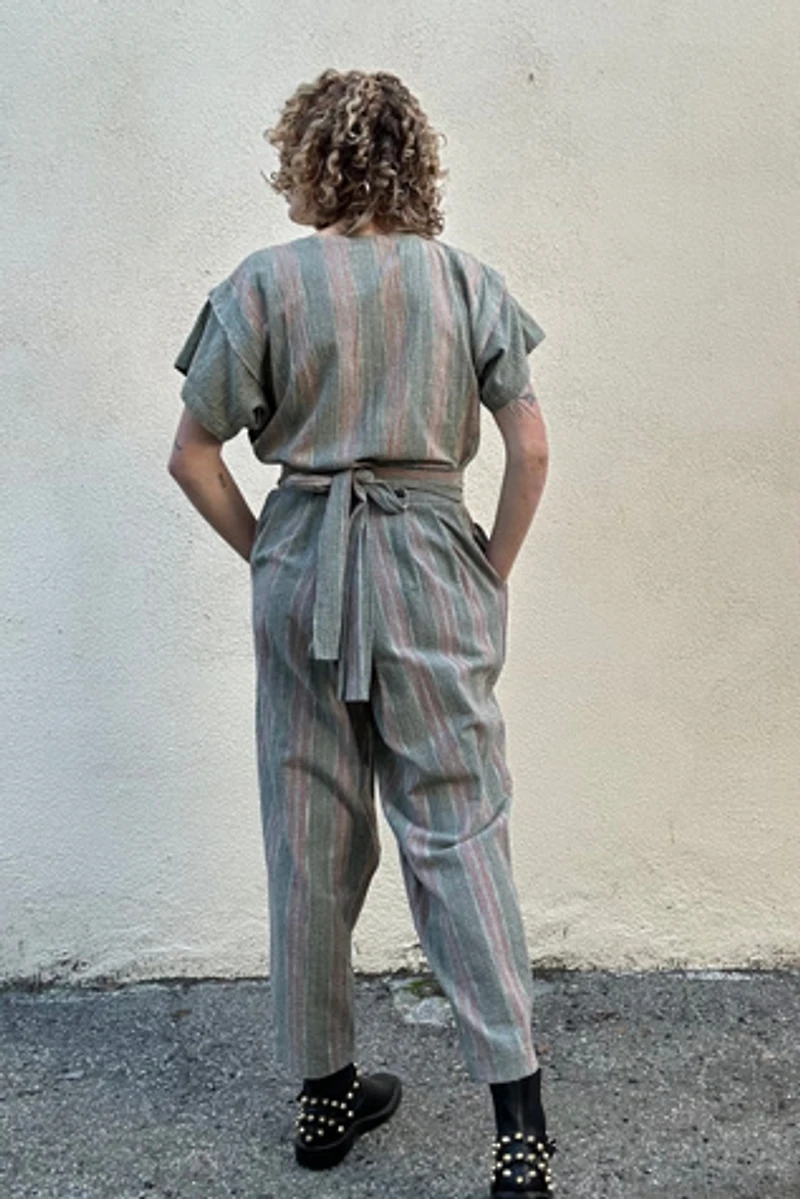 Issey Miyake Plantation Pink Stripe Two-Piece Outfit Selected by The Curatorial Dept.