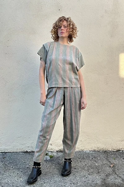 Issey Miyake Plantation Pink Stripe Two-Piece Outfit Selected by The Curatorial Dept.