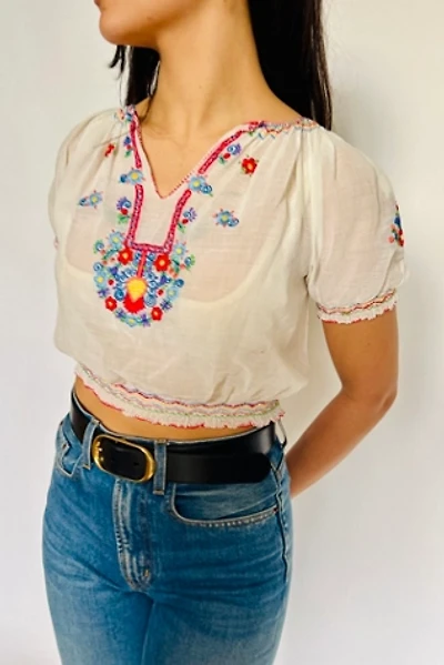 Vintage Hand Embroidered Peasant Top Selected by Atlantic Vintage
