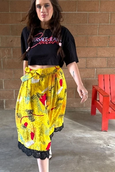 1980s Lace Trimmed Adolfo Silk Skirt Selected by Personal Choice