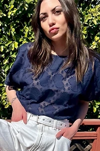 1980s Ungaro Sheer Floral Top Selected by Personal Choice