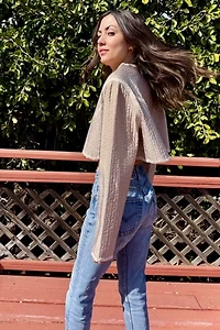 1990s Geoffrey Beene Lace Trim Bolero Jacket Selected by Personal Choice