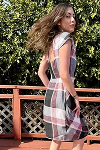 1990s Linen Cut Out Wrap Dress Selected by Personal Choice
