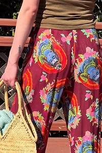 1990s Ungaro Vishnu Print Sheer Pants Selected by Personal Choice