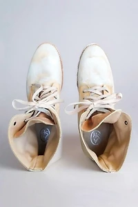 Y2K Handmade Lace-up Painter Leather Boots Selected by Garbage Soup