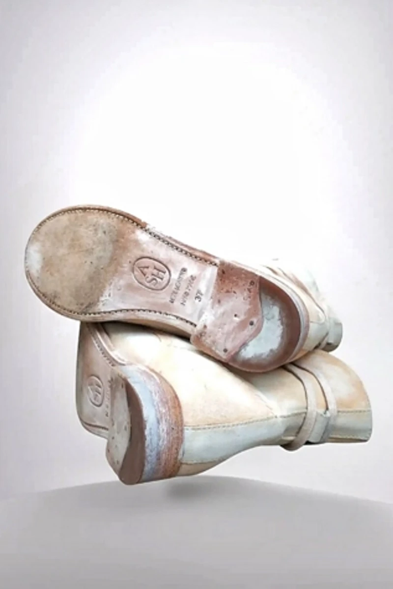 Y2K Handmade Lace-up Painter Leather Boots Selected by Garbage Soup