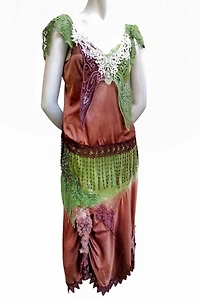 Upcycled Two Piece Dyed Slip Dress Selected by Garbage Soup