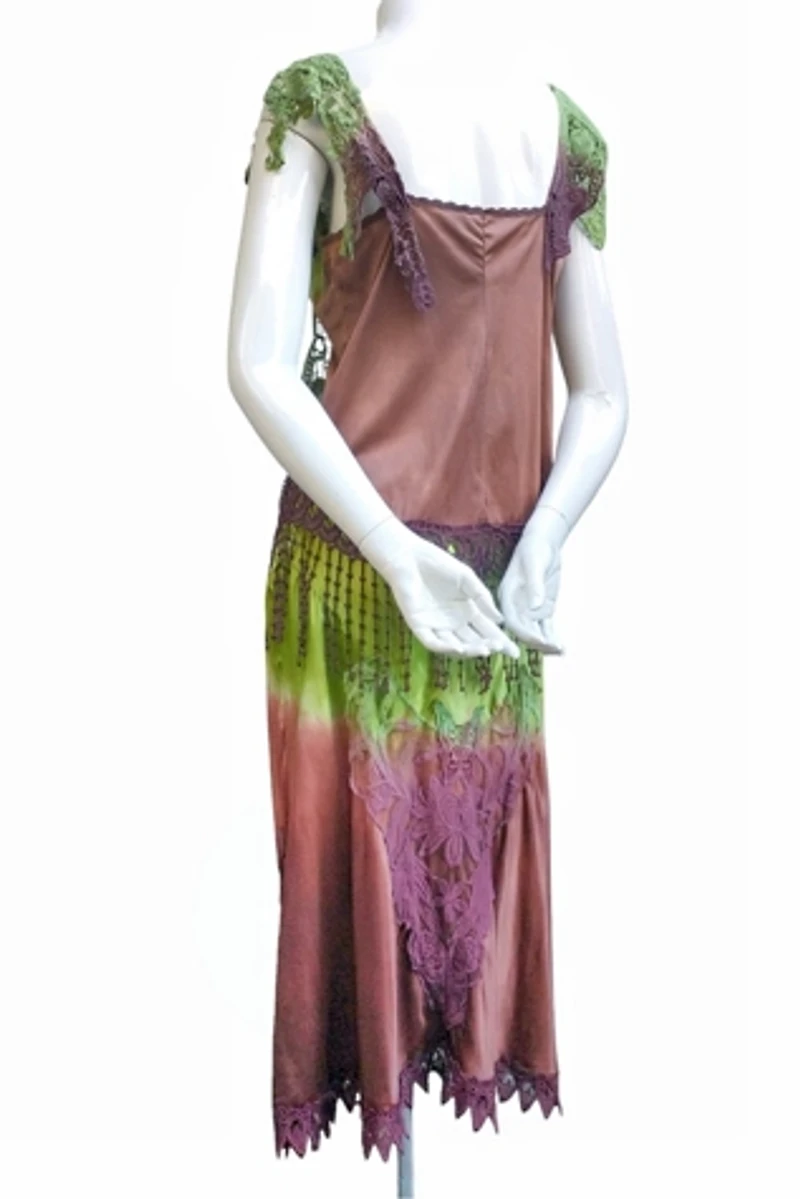 Upcycled Two Piece Dyed Slip Dress Selected by Garbage Soup