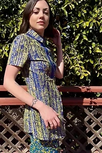 Y2K Versus Versace Floral Stripe Top Selected by Personal Choice