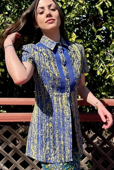 Y2K Versus Versace Floral Stripe Top Selected by Personal Choice