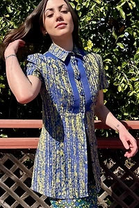 Y2K Versus Versace Floral Stripe Top Selected by Personal Choice