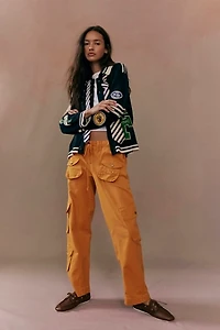 Varsity Patch Collared Cardigan