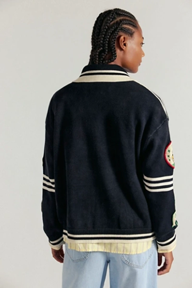 Varsity Patch Collared Cardigan