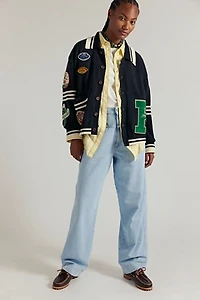 Varsity Patch Collared Cardigan