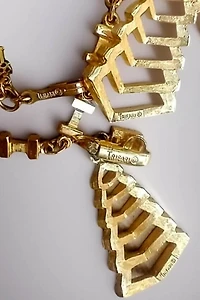 1960's Crown Trifari Gold Plated Necklace Earrings Set Selected by Garbage Soup