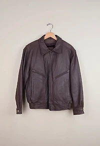 Classic 90s Chocolate Brown Leather Jacket selected by the Igala NYC
