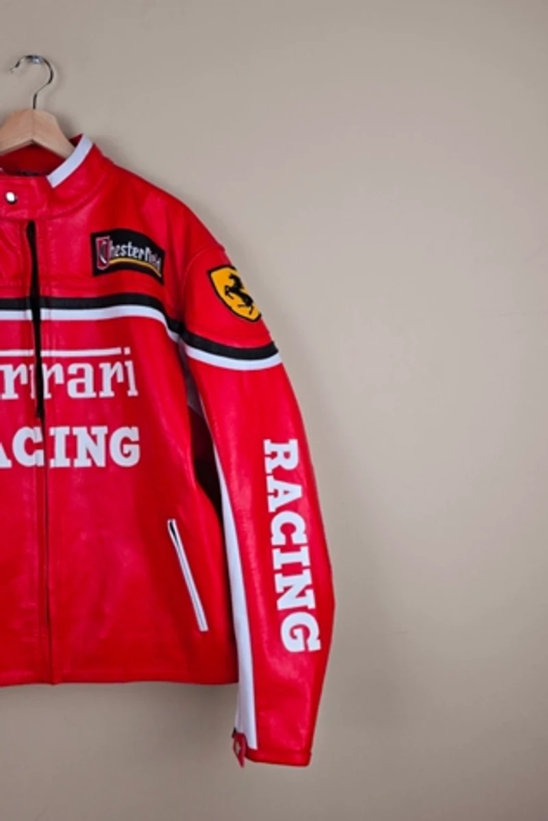 Vintage Ferrari Formula One Leather Jacket Selected By The Igala NYC