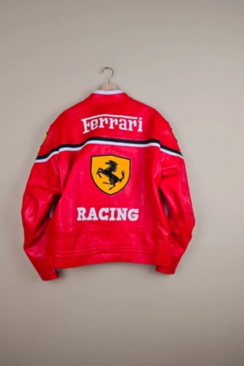 Vintage Ferrari Formula One Leather Jacket Selected By The Igala NYC